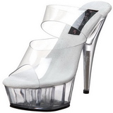 Átlátszó 15,5 cm Pleaser DELIGHT-602 Platform Papucs