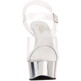 Átlátszó 15 cm Pleaser DELIGHT-608 Magassarkú Króm Platform