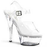 Átlátszó 15 cm Pleaser KISS-208LS Magassarkú Platform