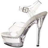 Átlátszó 15 cm Pleaser KISS-208LS Magassarkú Platform