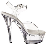 Átlátszó 15 cm Pleaser KISS-208LS Magassarkú Platform