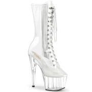 Átlátszó 18 cm ADORE-1050C platform magassarkú csizma