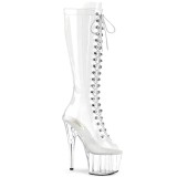Átlátszó 18 cm ADORE-2021C platform magassarkú csizma
