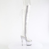 Átlátszó 18 cm ADORE-3019C fűzős combcsizma