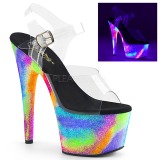 Átlátszó 18 cm ADORE-708GXY Neon platform magassarkú női