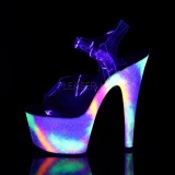 Átlátszó 18 cm ADORE-708GXY Neon platform magassarkű női