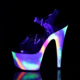 Átlátszó 18 cm ADORE-708GXY Neon platform magassarkú női