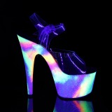 Átlátszó 18 cm ADORE-708GXY Neon platform magassarkú női