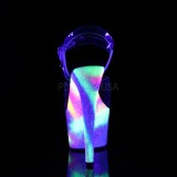 Átlátszó 18 cm ADORE-708GXY Neon platform magassarkú női