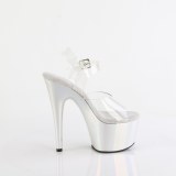 Átlátszó 18 cm ADORE-708HT Ezüst platform szandal magassarkú