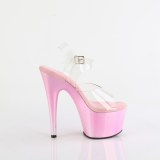 Átlátszó 18 cm ADORE-708HT Rozsaszin platform szandal magassarkú