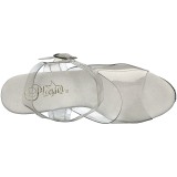 Átlátszó 18 cm ADORE-708MG csillámos platform magassarkú női