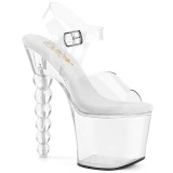 Átlátszó 18 cm BLISS-708 Gyöngyös platform magassarkú női