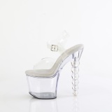 Átlátszó 18 cm BLISS-708 Gyöngyös platform magassarkú női