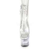 Átlátszó 18 cm FLASH-1018C-7 rúdtánc bokacsizma platform világító LED-es