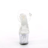 Átlátszó 18 cm FLASHDANCE-708SPEC Sztriptíz LED Izzo Szandál Női