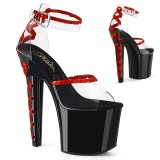 Átlátszó 18 cm LOVESICK-712 befűz sarok pleaser szandál