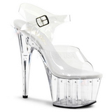 Átlátszó 18 cm Pleaser ADORE-708LS Magassarkú Platform