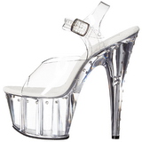 Átlátszó 18 cm Pleaser ADORE-708LS Magassarkú Platform