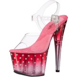 Átlátszó 18 cm STARDUST-708T pleaser magassarkú szandál platformos