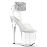 Átlátszó 20 cm FLAMINGO-2RS pleaser magassarkú boka szíjjal