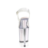 Átlátszó 20 cm FLAMINGO-808G csillámos platform magassarkú női