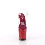 Átlátszó 20 cm FLAMINGO-808RBG csillámos platform magassarkú női