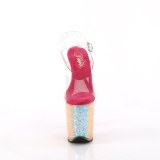 Átlátszó 20 cm FLAMINGO-808RG-02 csillámos platform magassarkú női