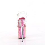 Átlátszó 20 cm FLAMINGO-808RG-02 csillámos platform magassarkú női