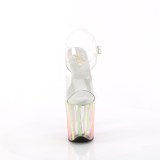 Átlátszó 20 cm FLAMINGO-808RG-03 csillámos platform magassarkú női