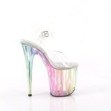 Átlátszó 20 cm FLAMINGO-808RG-03 csillámos platform magassarkú női