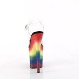 Átlátszó 20 cm FLAMINGO-808RG-04 csillámos platform magassarkú női