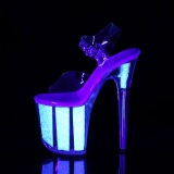 Átlátszó 20 cm FLAMINGO-808UVG csillámos platform magassarkú női