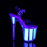 Átlátszó 20 cm FLAMINGO-808UVG csillámos platform magassarkú női