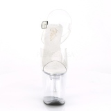 Átlátszó 20 cm FLASH-808 rúdtánc magassarkú platform világító LED-es