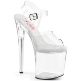 Átlátszó 20 cm NAUGHTY-8083 Akril platform magassarkú női