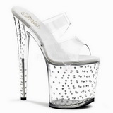 Átlátszó 20 cm Pleaser STARDUST-802 Strasszköves Platform Papucs