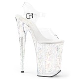 Átlátszó 23 cm Pleaser INFINITY-908MG csillámos magassarkú cipők
