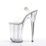 Átlátszó 23 cm Pleaser INFINITY-908MG csillámos magassarkú cipők
