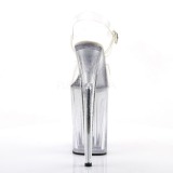Átlátszó 23 cm Pleaser INFINITY-908MG csillámos magassarkú cipők