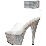 Átlátszó Strasszköves 18 cm BEJEWELED-712RS Platform Szandál Magassarkú