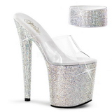 Átlátszó Strasszköves 20 cm BEJEWELED-812RS Platform Szandál Magassarkú